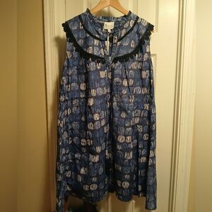 Islapayal Blue Cruise vacation  Patterned Women's Dress Sz.M